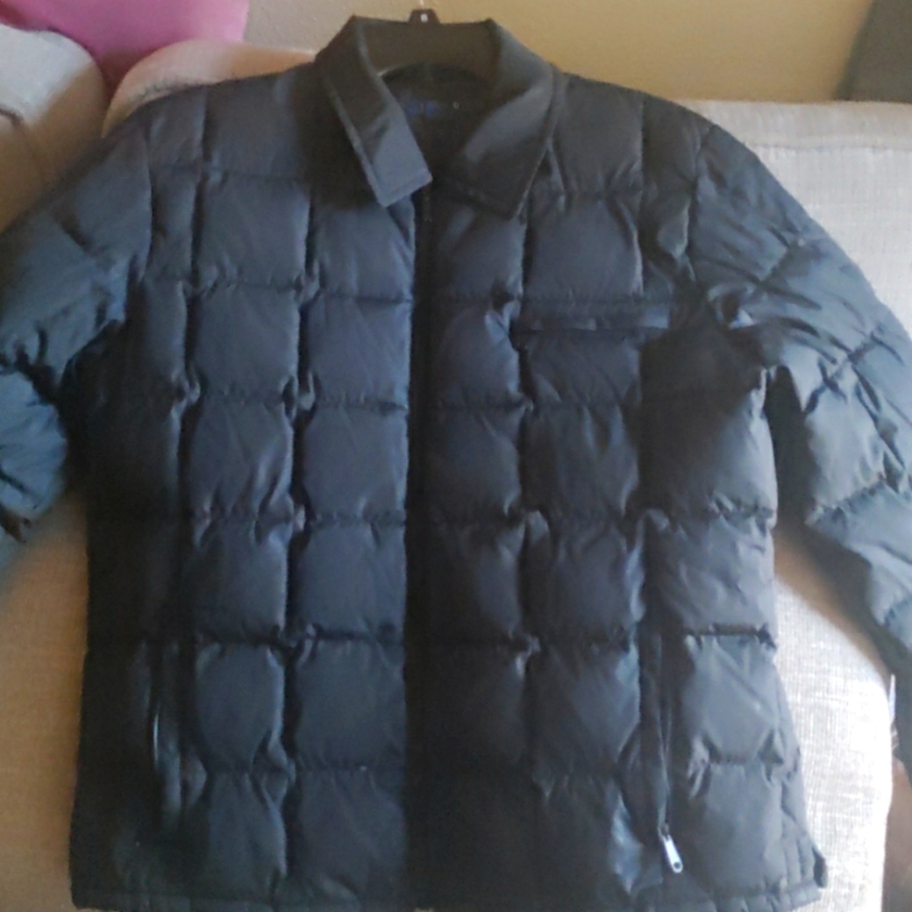 Woman's J. Crew Black Down Jacket, Size L